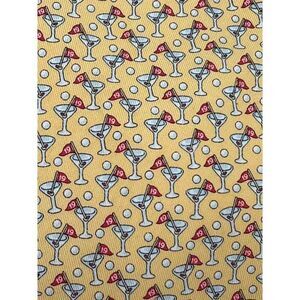 Vineyard Vines Martini 19th Hole Design Hand Made Yellow Silk Men’s Necktie